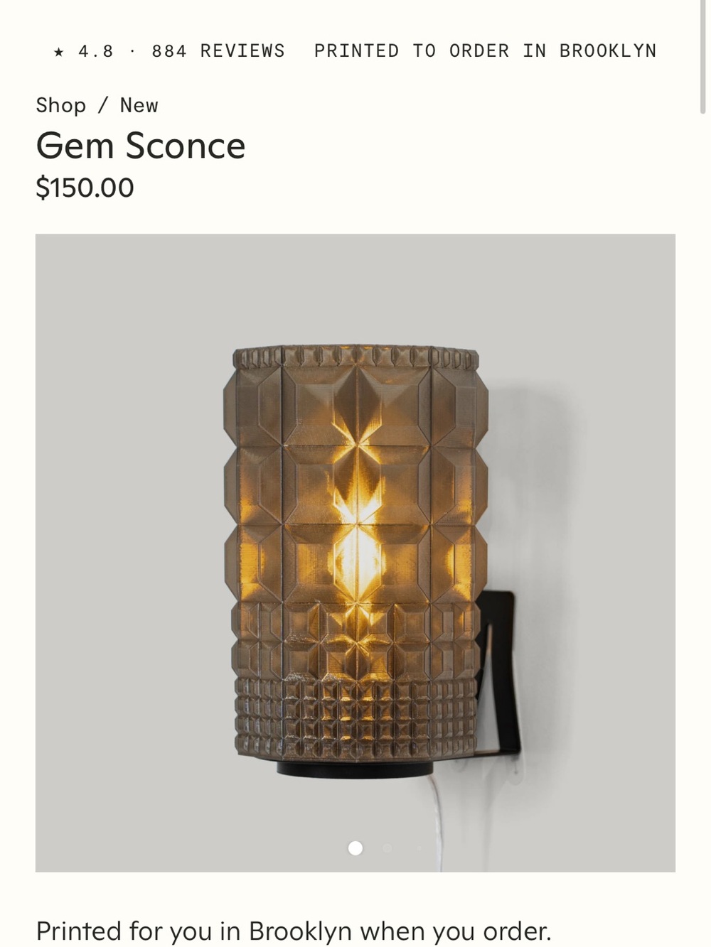 Wooj Gem Sconce Light